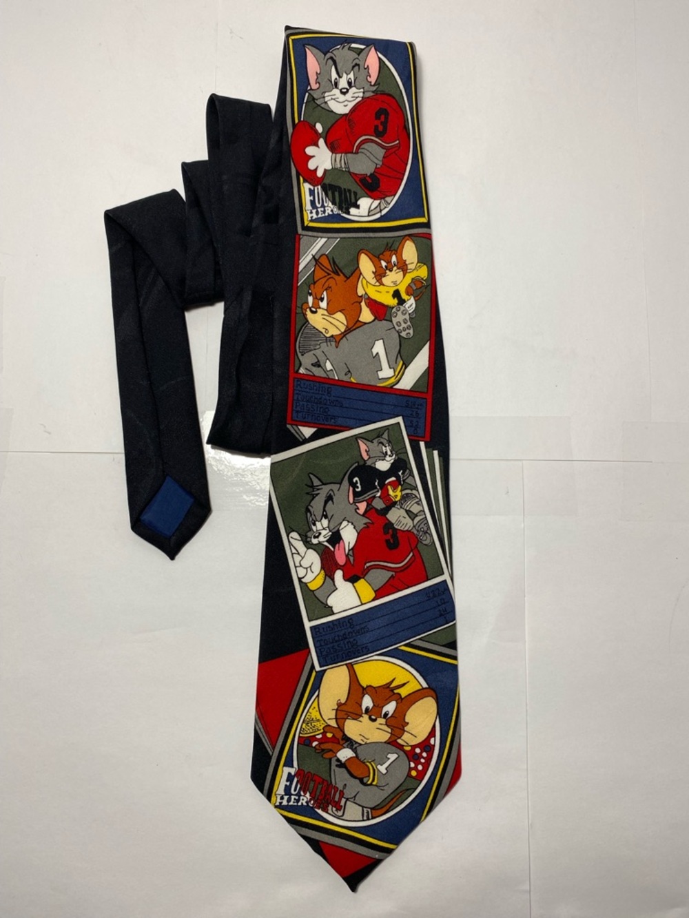 Vintage Tom and Jerry Football Heroes Tie Lakeside Apparel Turner Ent 1994